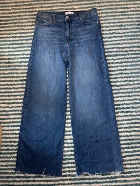 FRAME Denim Jeans in Classic Blue 31 le slim palazzo raw hem wide leg